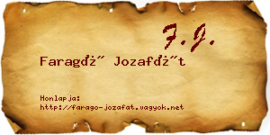 Faragó Jozafát névjegykártya
